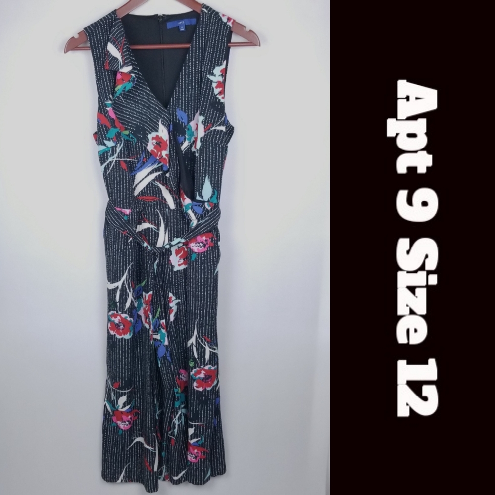 Apt. 9 Dot Poppy Belted Ruffle Jumpsuit 12